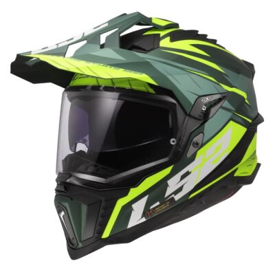 LS2 MX701 EXPLORER-06 HPFC SPIRE adventure helma zelená/H-V-žlutá vel.M